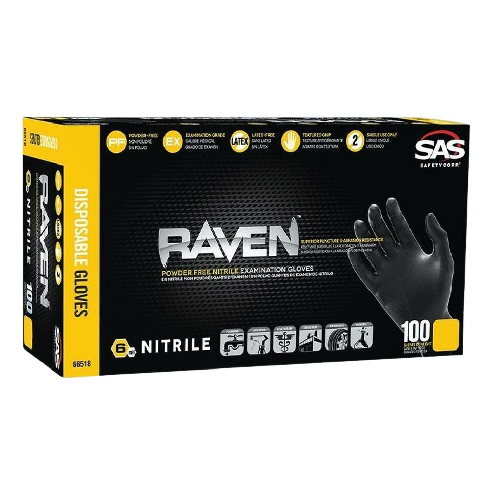 Raven Black Nitrile Gloves