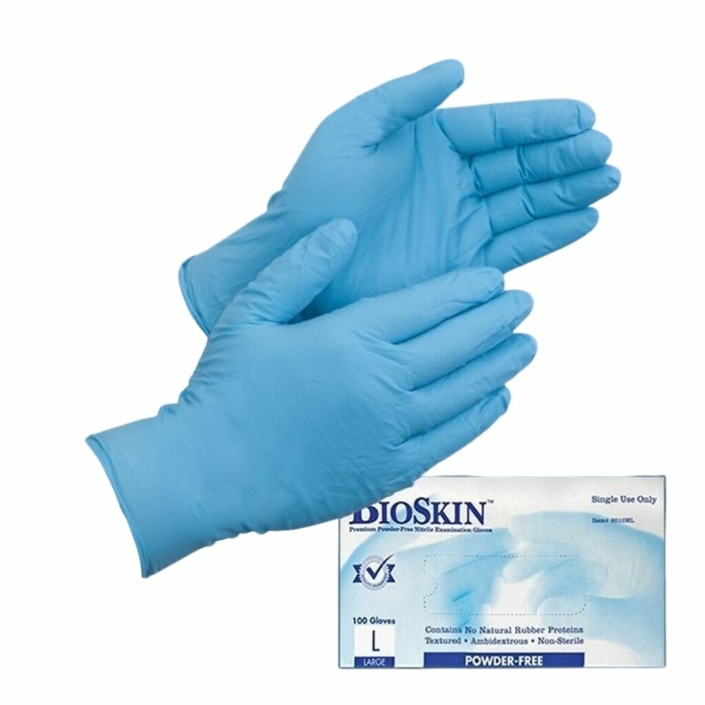 BioSkin Blue Nitrile Exam Gloves