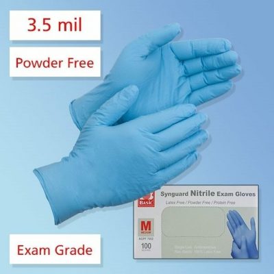 Synguard Blue Nitrile Exam Gloves