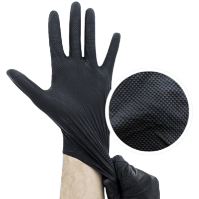 Grabber Black Nitrile Gloves