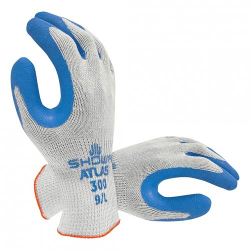 Showa Atlas 300 Latex Coated Glove, Rough Grip